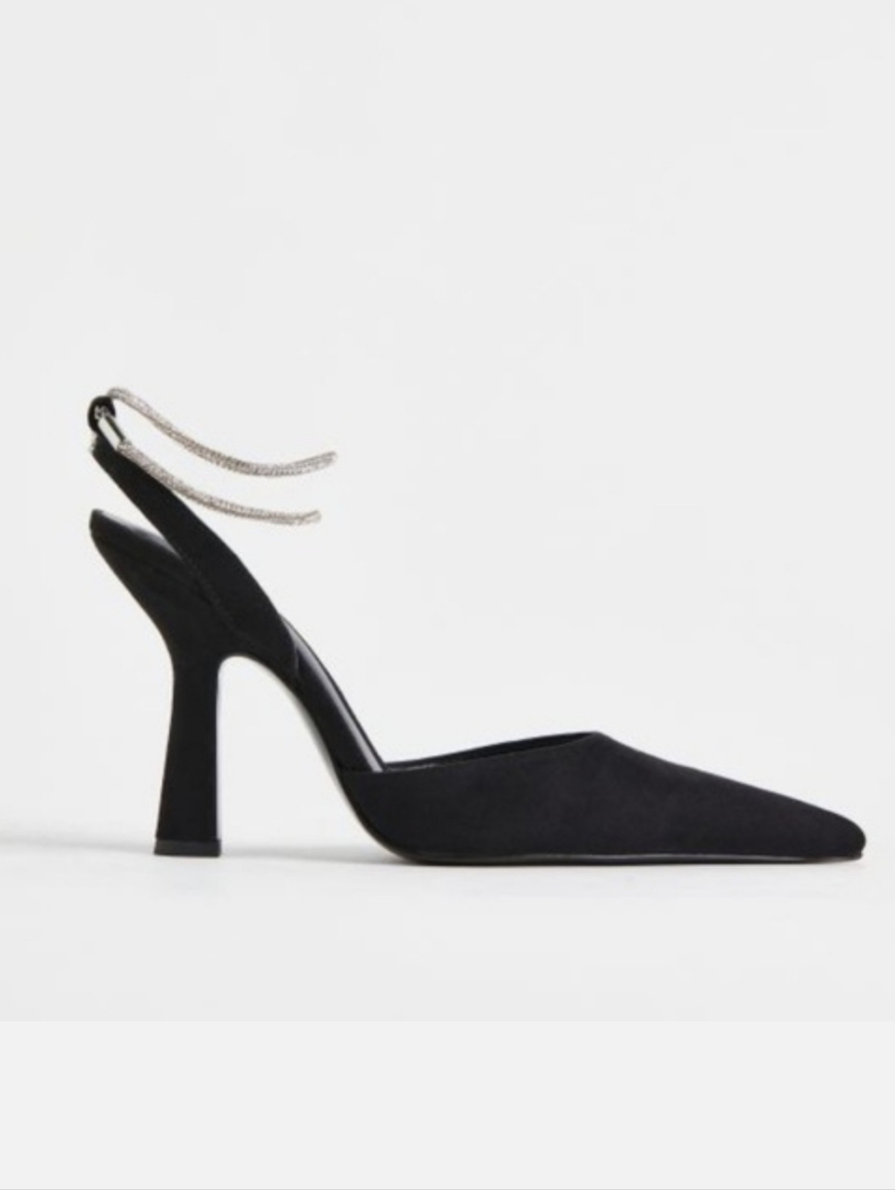 Pointed Toe Pump with Rhinestone Strap - Picture 3 of 4